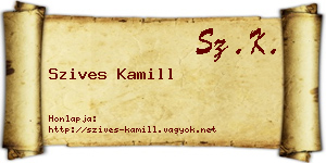 Szives Kamill névjegykártya